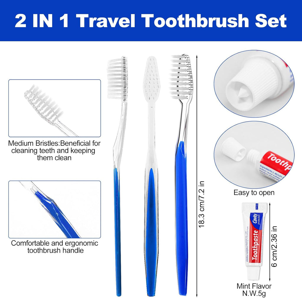 100pcs Disposable Toothbrushes with Toothpaste (5 Colors)