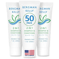 BERGMAN KELLY - Travel Size 2 in 1 Shampoo & Conditioner - 1 fl oz, 50 PK, White Tea - Delight Your Guests w/Revitalizing & Refreshing Shampoo Amenities - Quality Small Size Hotel Toiletries in Bulk