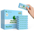 Flushable Wipes Travel Size, 99% Water Mini Wet Wipes for Sensitive Skin, Hypoallergenic & Unscented On The Go Pocket Wipes, 144 Count (24 Packs of 6)