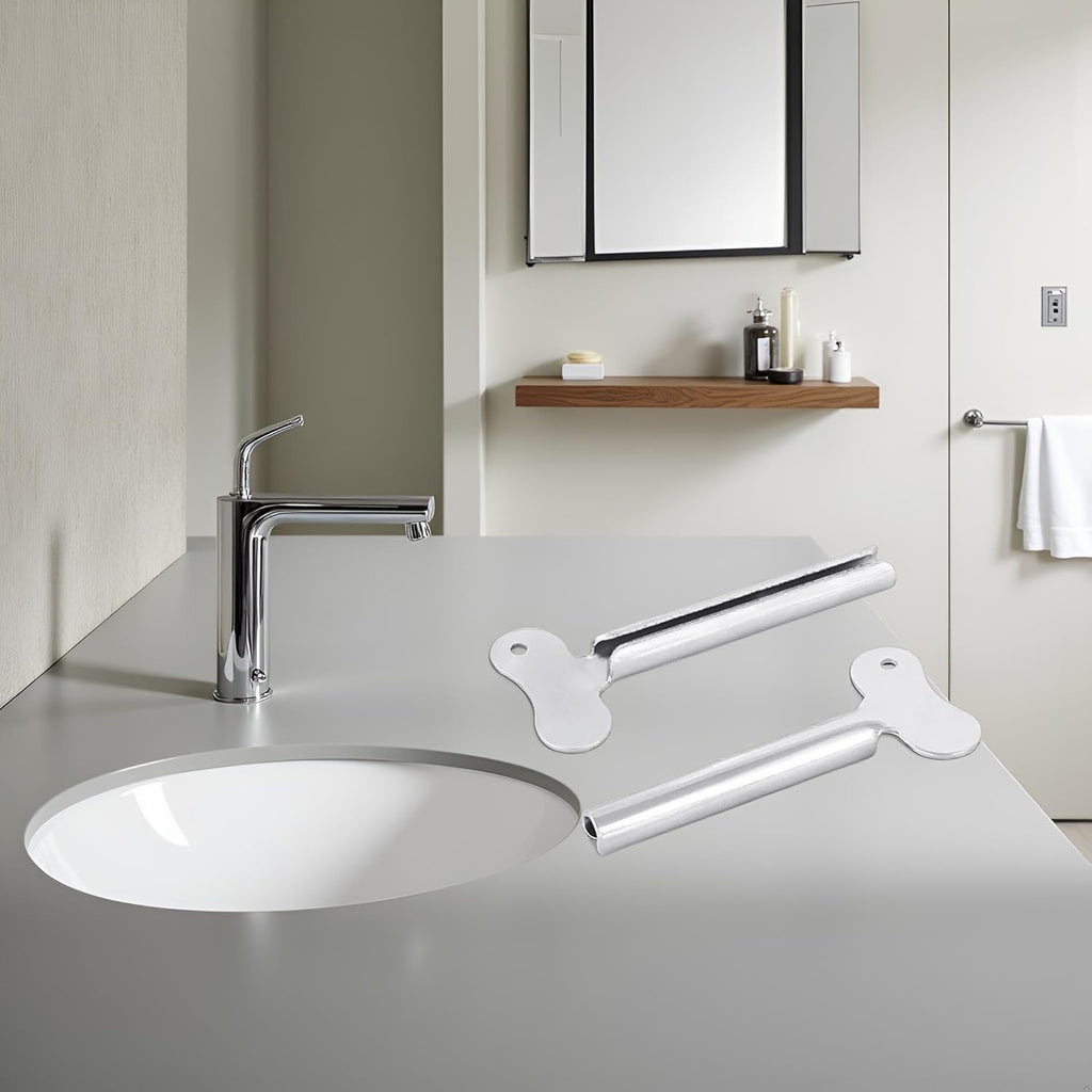 2 Pcs Silvery Metal Tube Squeezer Keys, Tube Toothpaste Squeezer Keys Metal Hair Dye Color Key Roller Dispenser Tool Durable Processing, Daily Living Tube Squeezing Aids