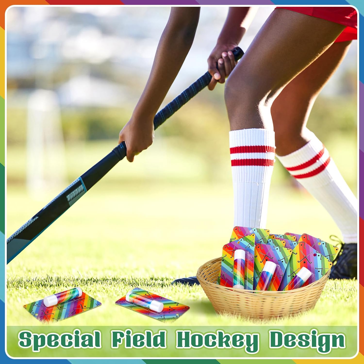 35 Pack Christmas Lip Balm Gifts Bulk Hockey Natural Moisturizing Lipstick Set Hockey Party Favors Sports Gift for Team Teen Adults Birthday Party Game Decorations Supplies