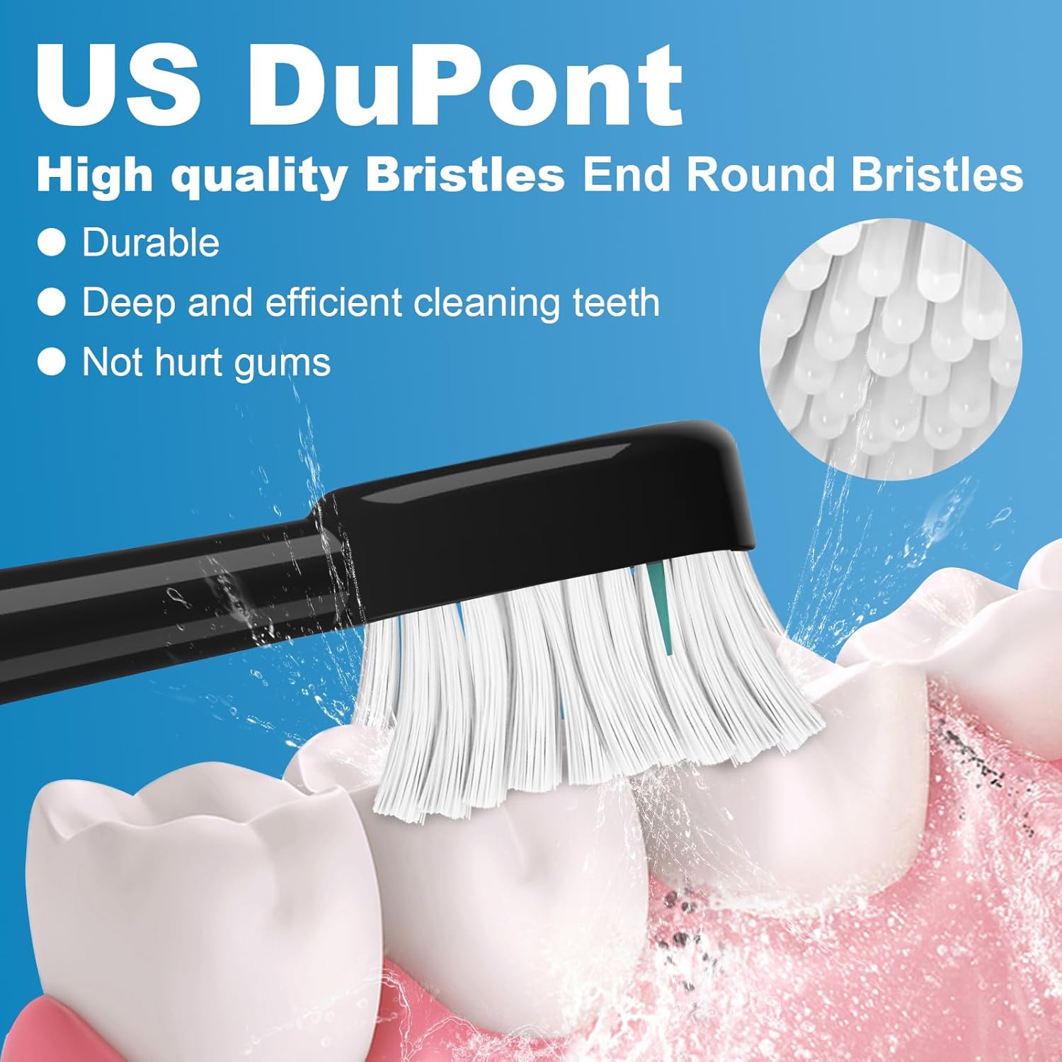 Replacement Brush Heads for WaterPik Sonic-Fusion 2.0 Flossing Toothbrush (SF-03/SF-04) and Sonic-Fusion Flossing Toothbrush (SF-01/SF-02),6 Count Black with Covers