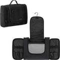 Pearl Angeli Hanging Toiletry Bag for Women, Large Makeup Cosmetic Bag, Water Resistant Toiletries Travel Essentials Organizer, Full-size Container, Black