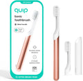 Quip Metal Sonic Electric Toothbrush for Adults - Time Travel & Soft Bristles with Travel Case & Replacement Brush Head - 3 Month Battery Life - Copper