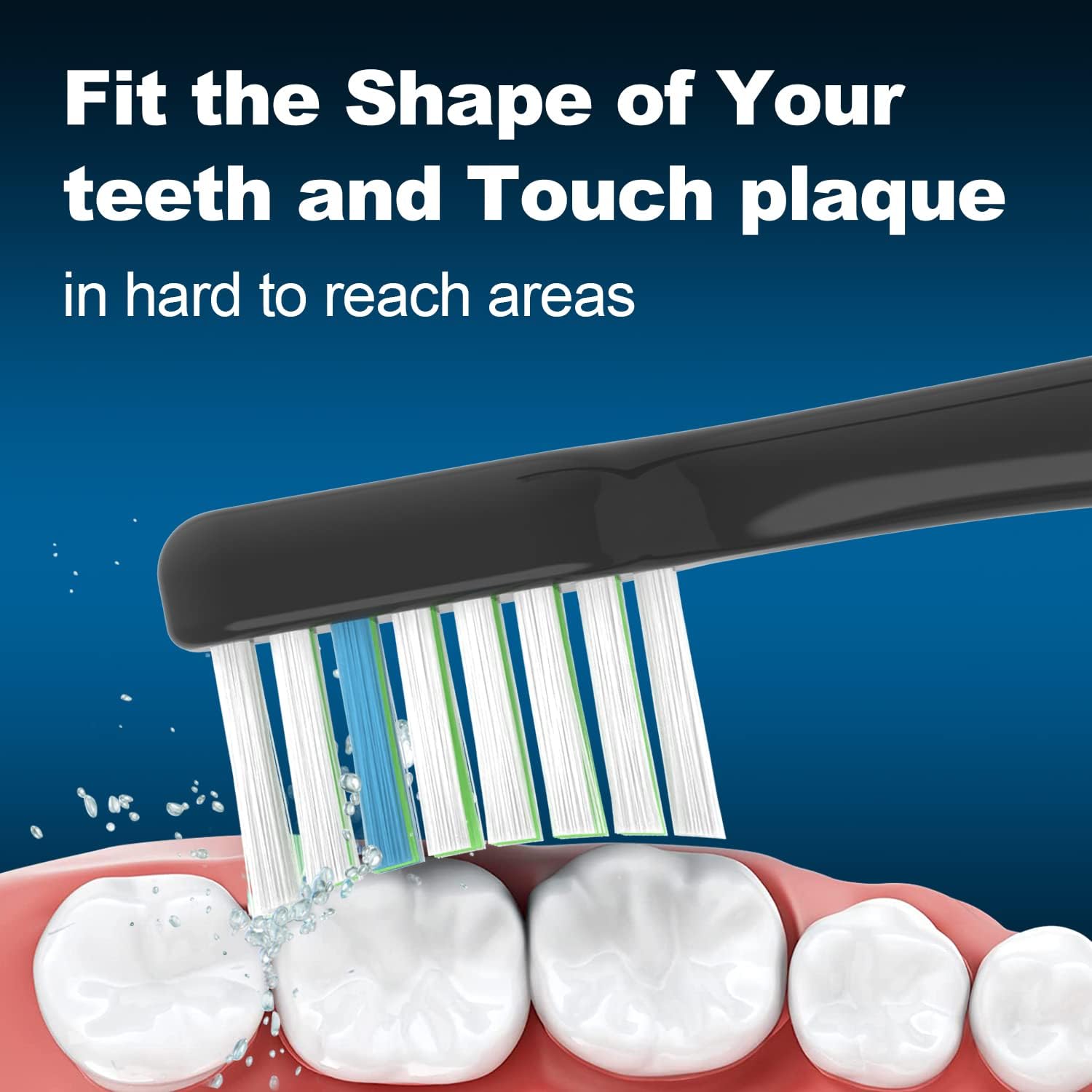 Replacement Toothbrush Heads 10 Pack Only for AquaSonic Duo and for Home Dental Center,5 Black+5 White，Not for AquaSonic Other Series