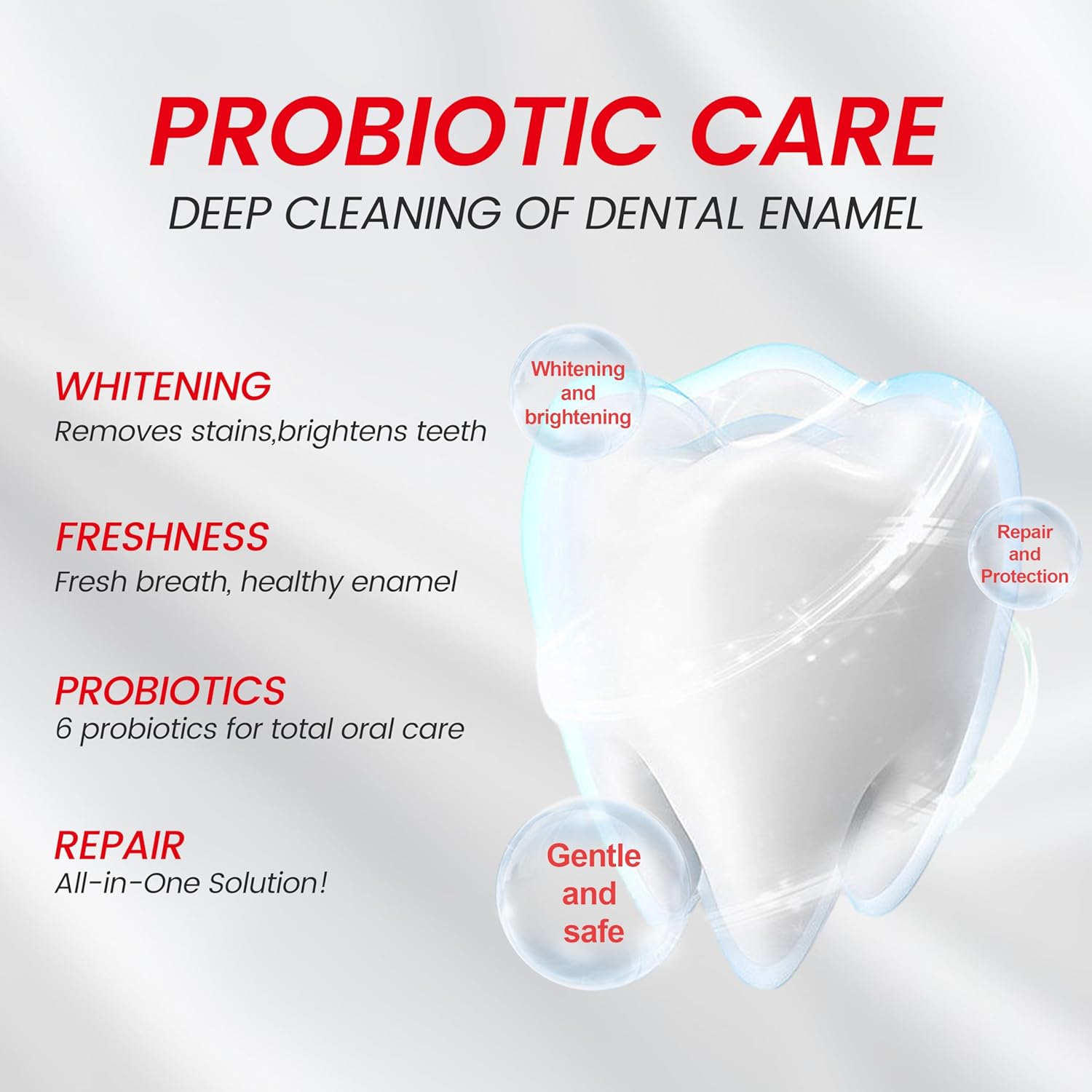 SP-6 Probiotic Whitening Toothpaste - Enhanced Formula with 6 Probiotics and Gum Health - Enamel-Safe, Fluoride-Free, Fresh Mint Flavor, 4.6oz (1)