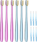JTF Orthodontic Manual Toothbrush for Braces: 6 U-Shaped Tooth Brush with 6 Interdental Brushes, Ultra-Durable Bristles for Stain Removal and Deep Oral Clean, Toothbrushes for Tooth with Dental Device