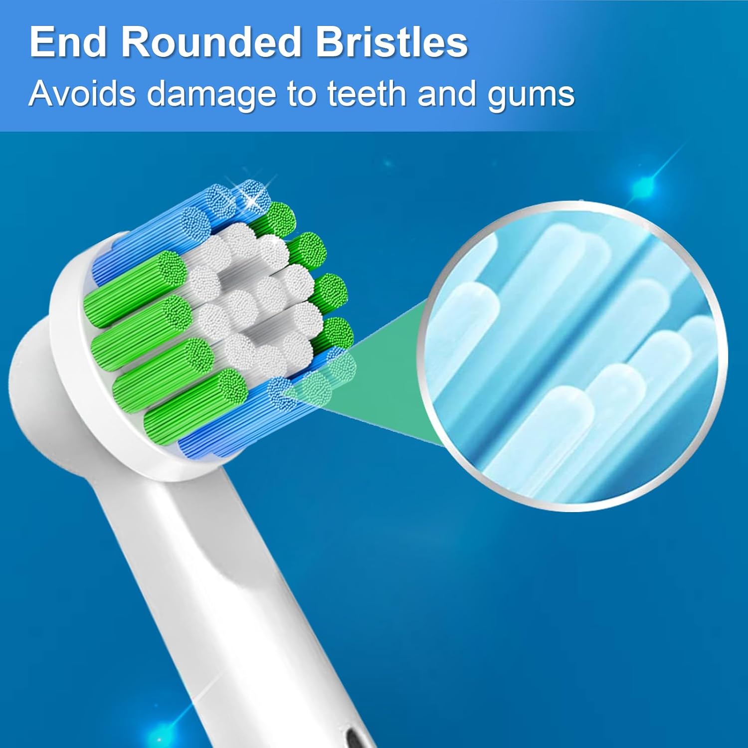 16 Pack Precision Replacement Brush Heads Compatible with Oral B Braun Electric Toothbrush. 8pcs White and 8pcs Black.