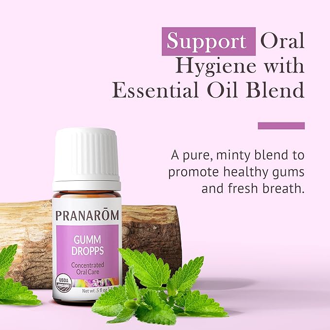 Pranarom - Gumm Dropps Essential Oil for Teeth & Gums, Natural for Oral Care, Pure & Organic Essential Oils (Peppermint, Thyme, Clove, Lemon, & Cinnamon), 5 ml