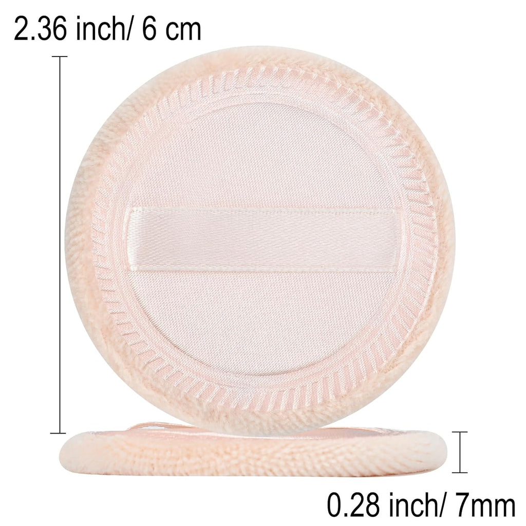 12 Pieces Powder Puffs Cotton Makeup Pads Soft Face Compact Puffs for Loose Setting Pressed Powder, 2.36 Inch (Beige)