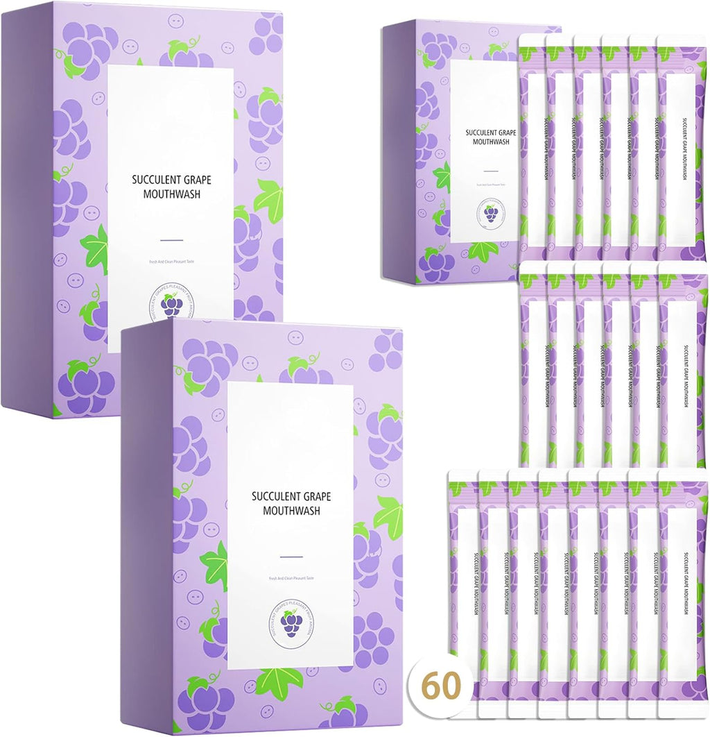 Travel Size Mouthwash,Mini Mouthwash Travel Size Bulk Portable Mouth Wash Set,Individual Small Travel Mouth Wash Packets for Fresh Breath(Pack of 60) A16