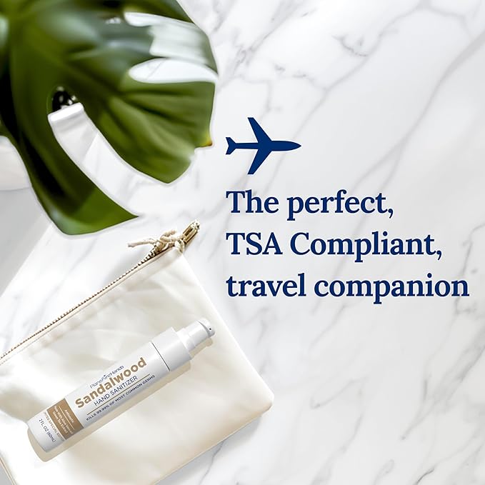 Sandalwood Lotion Hand Sanitizer | Travel Essential | TSA-Approved | Moisturizing Hand Lotion | Made with Aloe Vera & Essential Oils | Rich in Vitamin E | Cleanse & Moisturize | Travel Size | 3-Pack