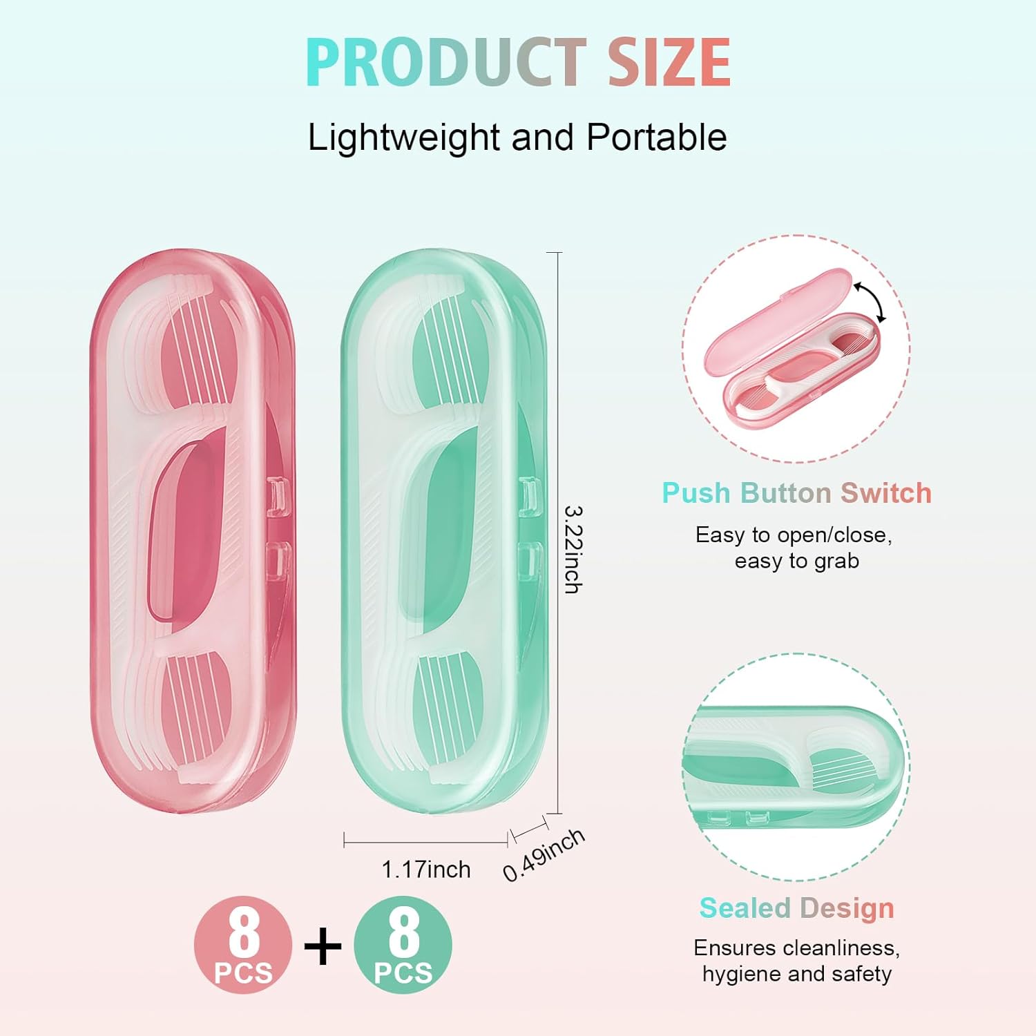 Travel Floss,160 PCS Portable Flossers Dental Picks,16 Pack Individually Cases with Flossing Pick,Floss Sticks for Adults Teeth Cleaning, Sealed Storage Ideal for Family, Hotel, Trip