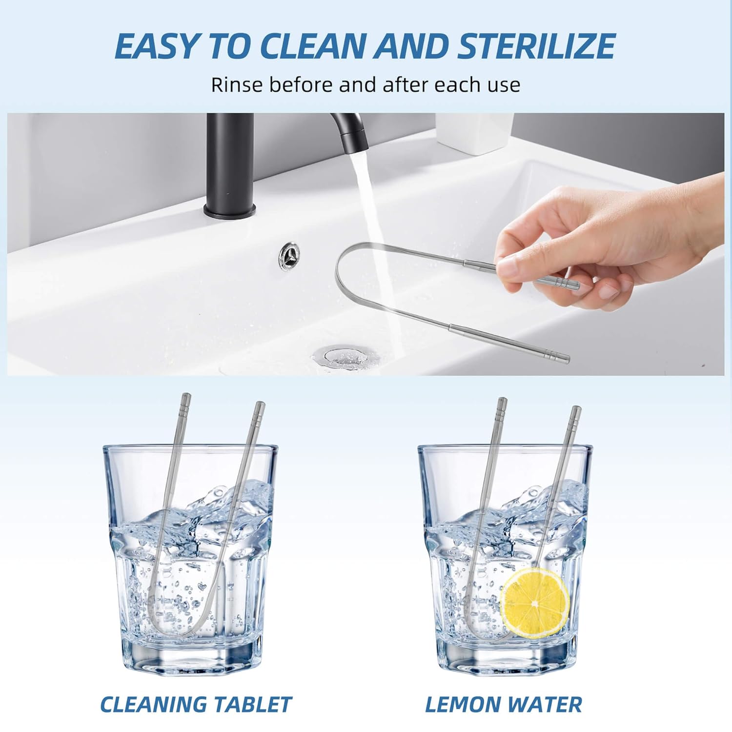 6 Pack Tongue Scraper - Reusable & Easy to Clean Tongue Scrubber with Travel Case for Adults & Kids - Medical-Grade 100% Stainless Steel Tongue Cleaner for Fresh Breath & Oral Care