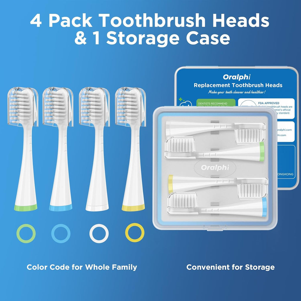 Sensitive Gum Care Replacement Brush Heads for Waterpik Complete Care 5.0/9.0 (CC-01/WP-861), STRB-3WW, Ultra Soft Bristles with Cover, Sonic Electric Tooth Brush Refill Heads (4-Pack, White)