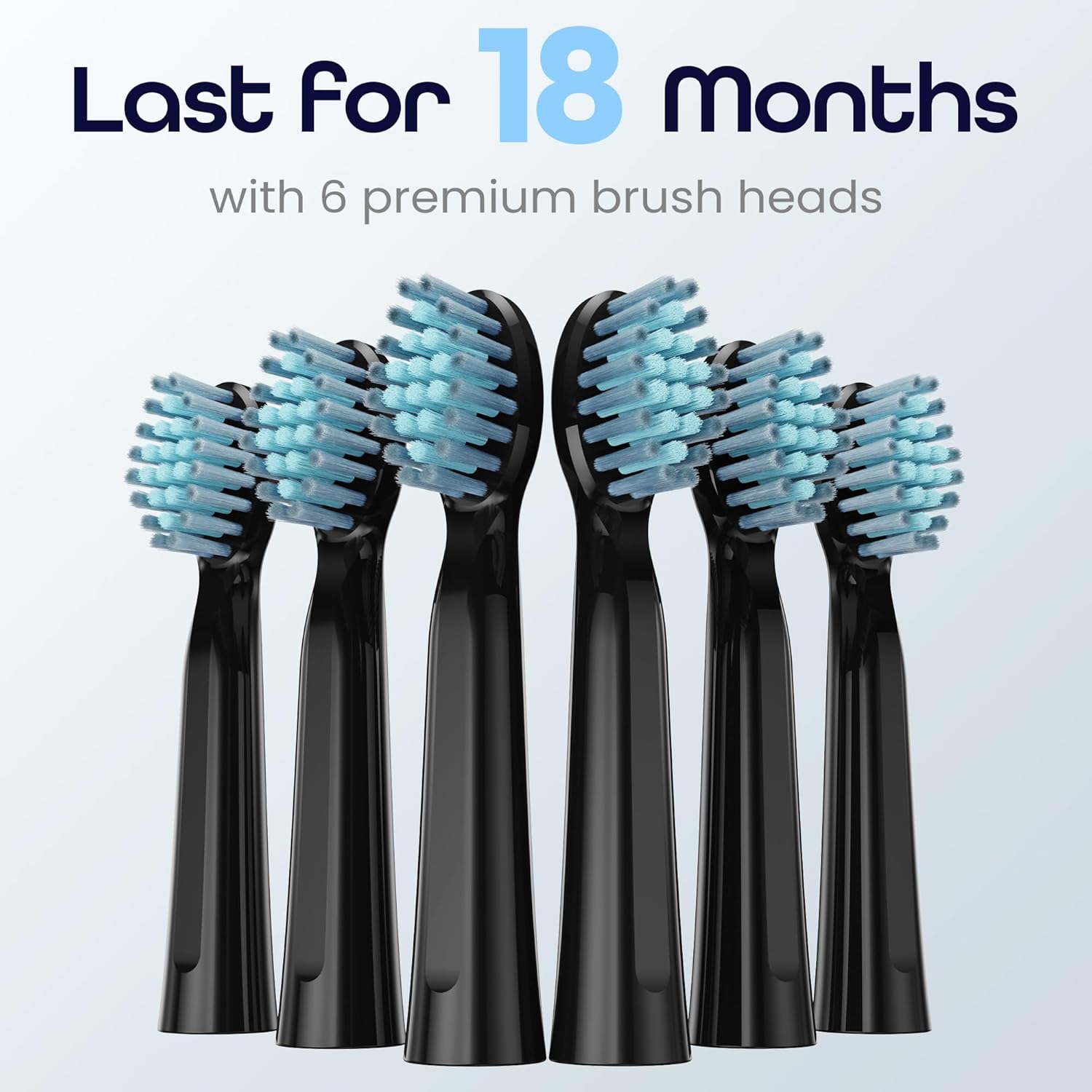 7AM2M Sonic Electric Toothbrush for Adults High Power Rechargeable Toothbrushes with 6 Brush Heads,5 Adjustable Modes, Built-in 2-Minute Smart Timer,3 Hours Fast Charge for 45Days Matte Black