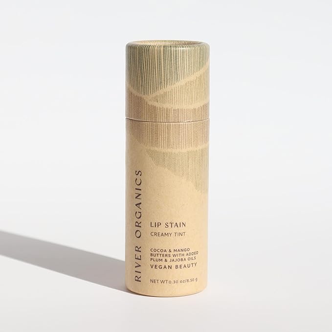 Organic Lip Stain, Zero-Waste Vegan Lip Stain in Fig, Pomegranate or Guava .30 oz / 8.45 g Long Lasting, Toxic Free, (Fig)