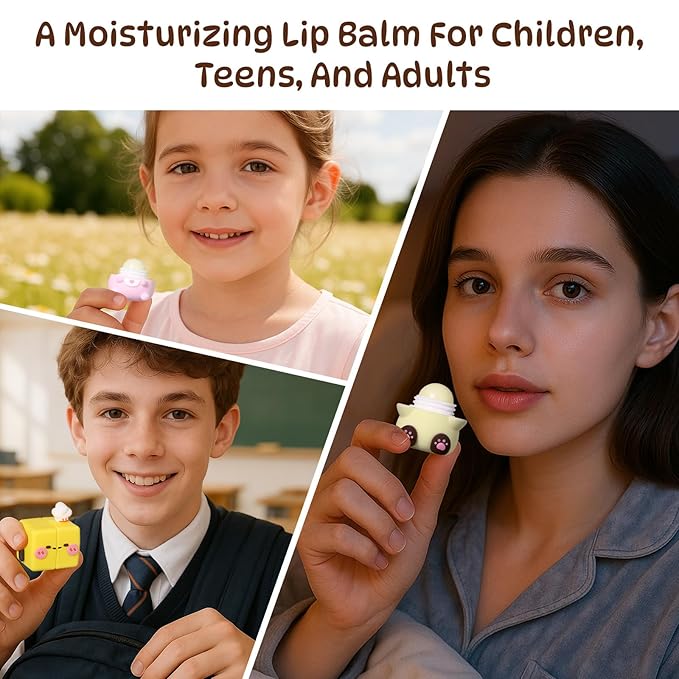 Cloud Comfort Lip Balm - 4 Tubes Fruit-flavored Moisture Lip Balms, Blueberry, Jasmine, Orange, and Peach Flavors, 3-in-1 Repairs Lip Damage Caused by Dryness, Makeup and UV Rays