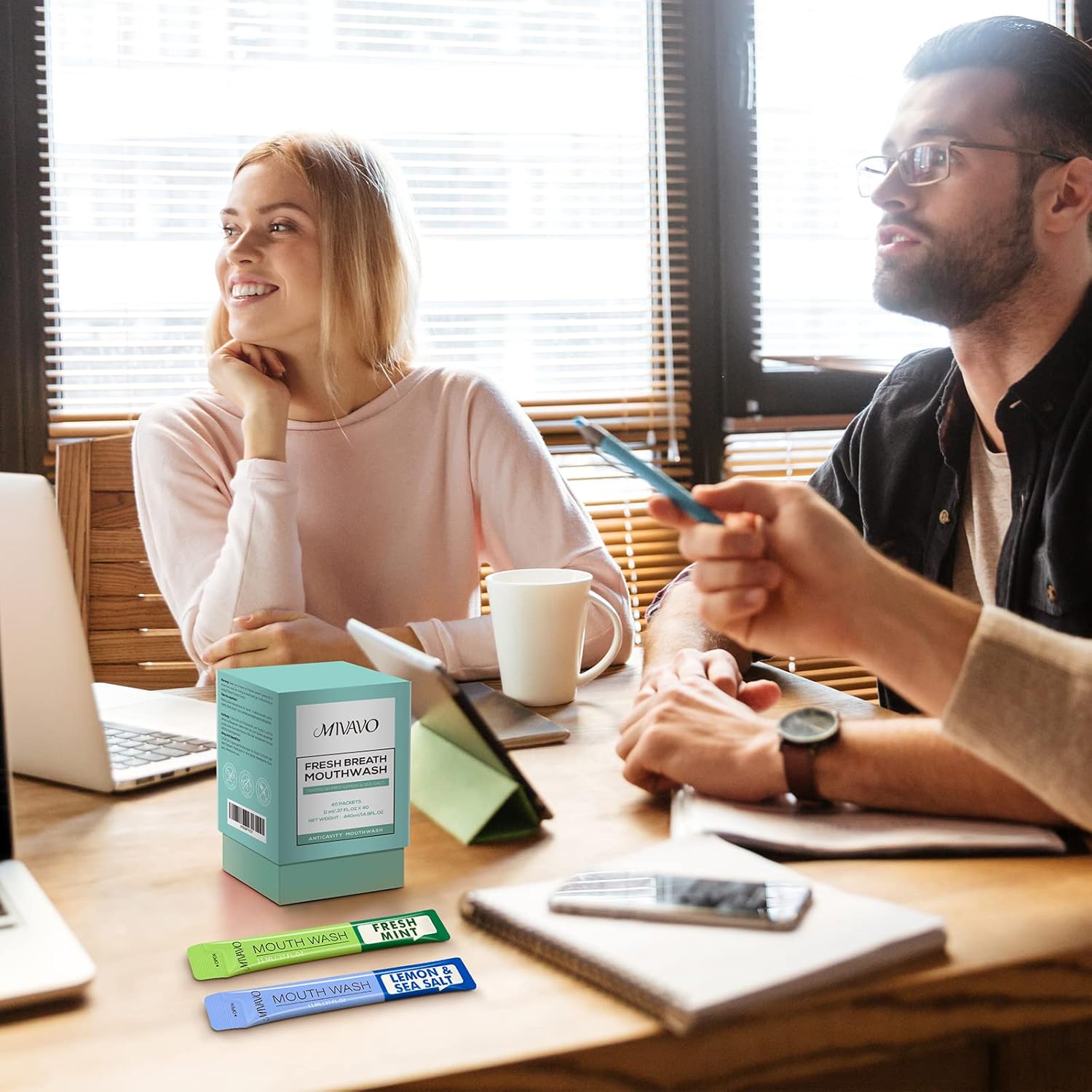 Travel Sizet Mouthwash Portable Strip Mouthwash for Fresh Breath Mint and sea Salt Mixed 20 Each