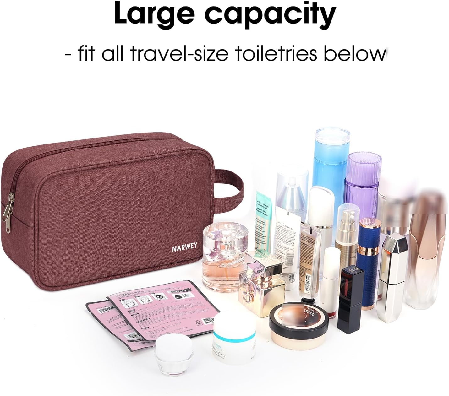 Narwey Travel Toiletry Bag for Women Traveling Dopp Kit Men Travel Bag for Toiletries Cosmetic Bag Makeup Bag Medicine Bag for Traveling