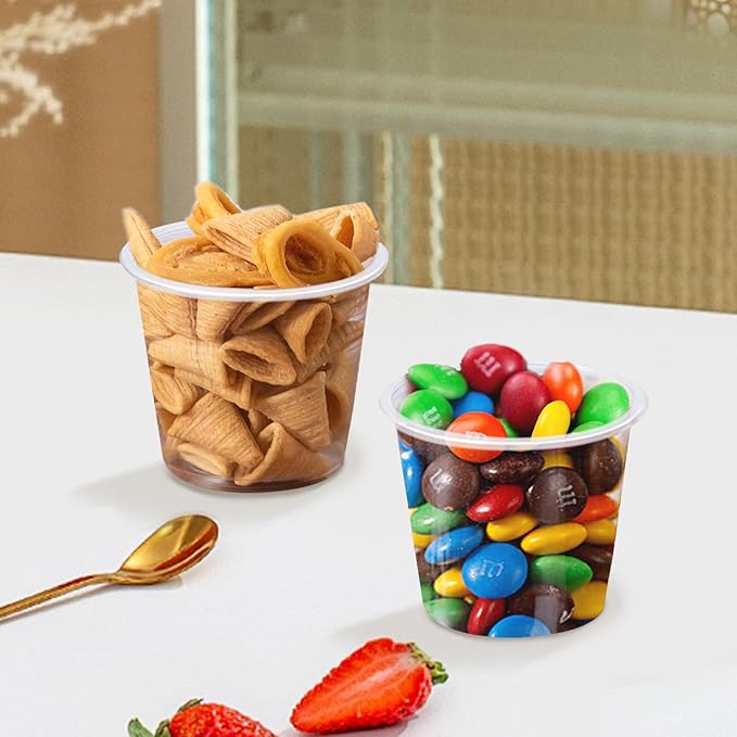 1000 Pack 1 oz Plastic Cups, Clear Disposable Plastic Cups Bulk, Small Medicine Cup 1 Ounce, Condiment Cup for Sauce, Sample Tasting, Wine Tasting,Food Samples