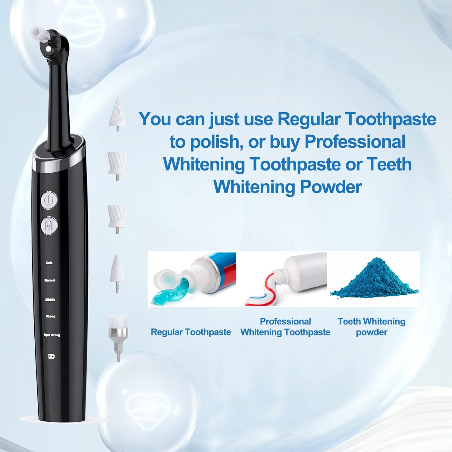 Dental Tools, Electric Tooth Polisher & Manual Teeth Cleaning Kit for Cleaning and Polishing of Tooth, All in One for Total Tooth Care, Removing Stains and Tartar & Brighten and Polish Teeth