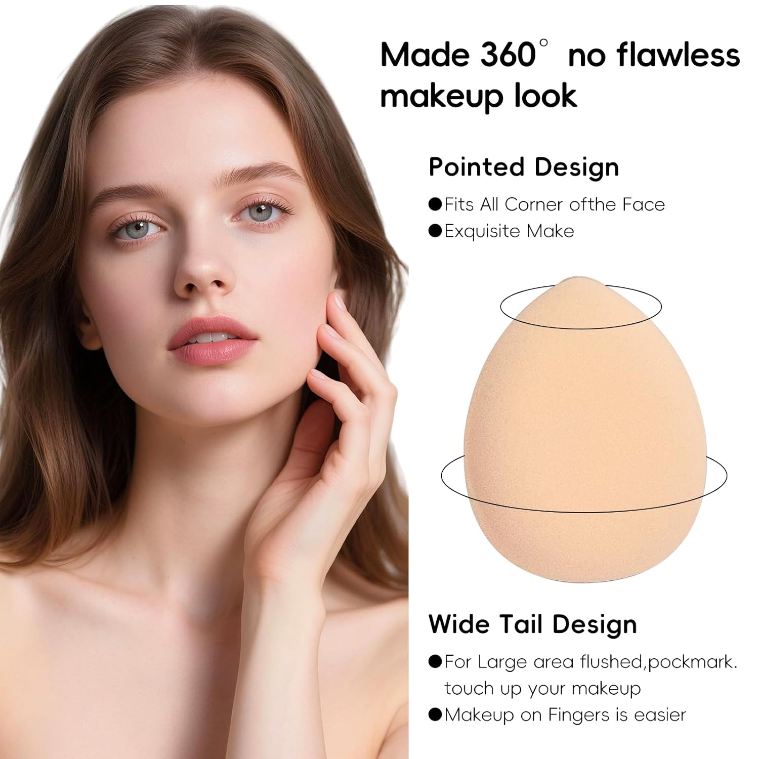 ‌30 Pcs Mini Powder Puffs & mini makeup sponge Set - setting powder puff, Dual-Use (Dry/Wet) for Foundation, Concealer & Eyeshadow - Soft, powder puffs &makeup puff Makeup Sponges with Storage Box