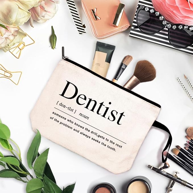ZHANTUONE Dentist Cosmetic Bag,Dental Gift For Woman,The Birthday Gift for Dentists, Funny Dentists Gift, For Women Dental Hygienist Makeup Bag, Dental Assistant Gifts, Gift Dental Graduation