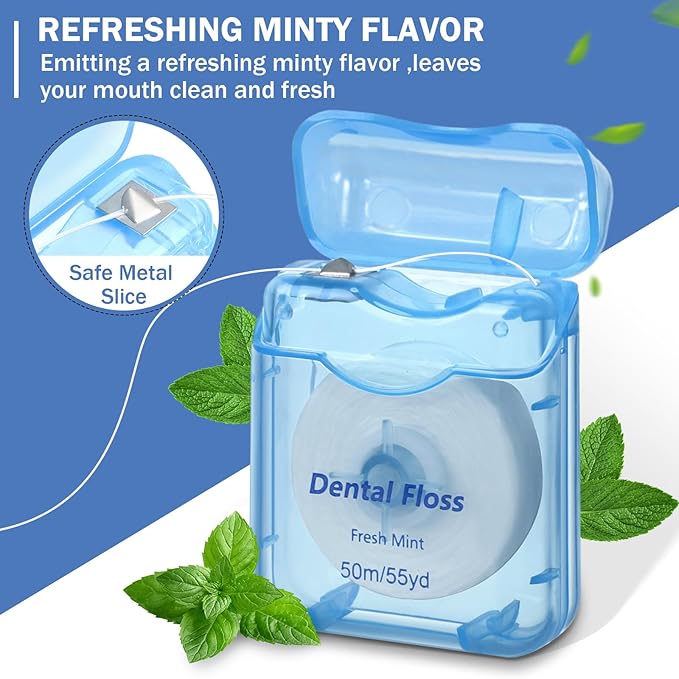 36 Pack Mini Dental Floss Bulk Mint Flavored 50m Each Travel Dental Floss Oral Care for Teeth and Gum Protection(Colorful)