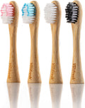 Bamboo Sonic Toothbrush - Replacement Heads. Natural Bamboo Heads with Castor Oil bristles. Compatible with The VeriFresh Sonic Toothbrush