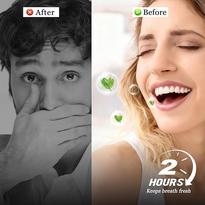 Breath Spray for Fresh Breath, Probiotic Oral Spray for Dry Mouth Relief and Everyday Freshness, Mint Mouth Spray with Gentle Moisturizing Formula, Alcohol-Free Travel Size Oral Care, 20ml (2PC)