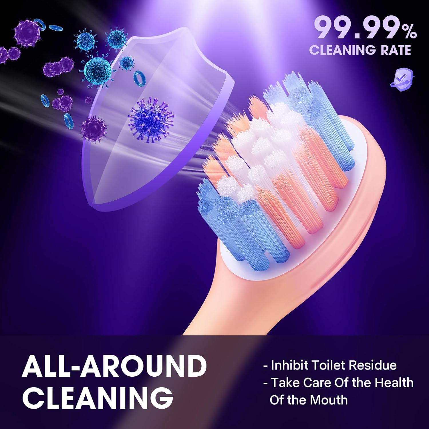 3 in 1 Toothbrush Cleaner Holders,Rechargeable Wall Mounted Toothbrush Holder Toothpaste Dispenser Automatic 2 Cups Tooth Brush Holder for Bathroom, No Drilling, 4 Slots (Black)