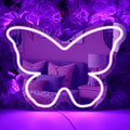 SYLHOME Butterfly Mirror Led Neon Light Sign Home Girls Bedroom Makeup Room Beauty Salon Studio Bar Wall Sign Decor Birthday Wedding Party Decoration 15.75" X 11.42" USB