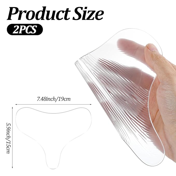 2 Pcs Chest Wrinkle Pads, Reusable Silicone Patches for Decollete & Cleavage, Overnight Sleeping Chest Anti Wrinkle Pads for Skin Firming, Smoothing