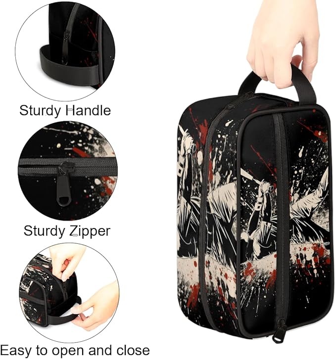 Baseball Player Boys Travel Toiletry Bag Waterproof Wash Bag Shower Shaving Bag Cosmetic Organizer Makeup Bag Portable Toiletries Accessories for Women Men Ball Theme