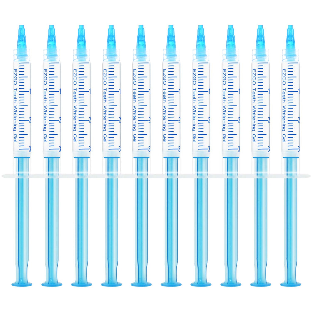 EZGO 10 Pack Teeth Whitening Gel Refills 22% Bleaching Gel, No Sensitive Teeth Whitener, Great for Sensitive Tooth Whitening, Carbamide Peroxide Teeth Whitening Gel, Mint Flavor (10X 3ML)