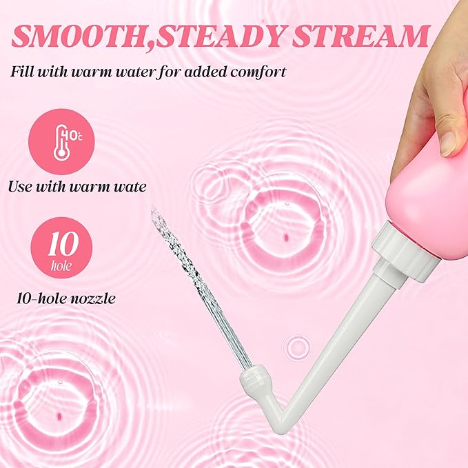 Deepdeem Postpartum Care Bottle – Reusable Peri Bottle for Women, 16.9 Oz Portable Vaginal Douche with Upside Down Design for Travel & Home, Cleansing After Birth, Hygienic Personal Hygiene Tool