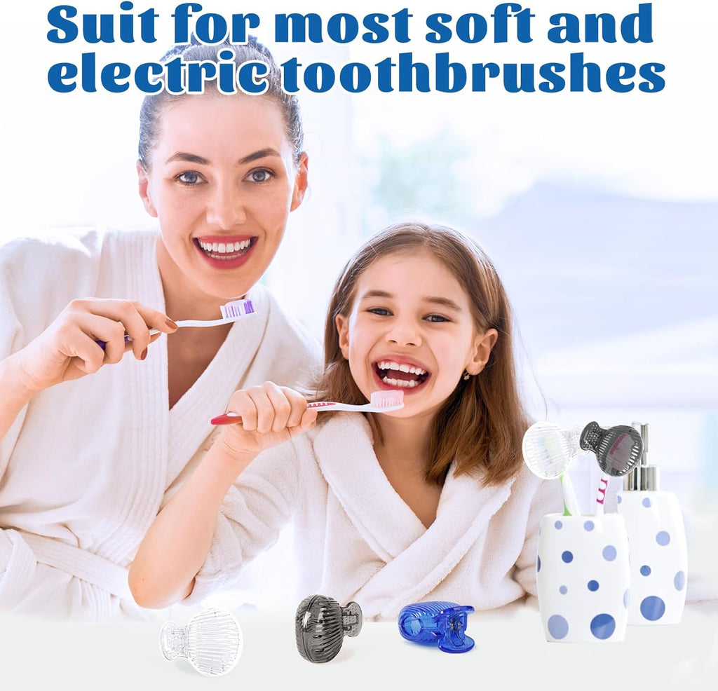 UCEC Toothbrush Caps, Protector Head Covers Case Plastic Clip for Travel, Camping, Bathroom, School, Business, 6 Pack