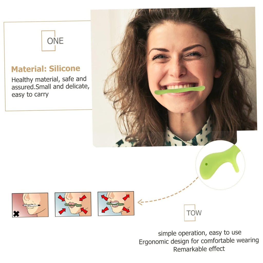 2pcs Silicone Lip Shaper Face Mouth Tightener for Training and Facial Muscle Exercise Mouth Exerciser for and Appearance Green