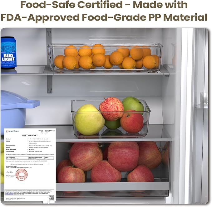 21 PCS Clear Plastic Drawer Organizer Set, 5 Sizes Acrylic Drawer Storage Trays Non Slip Storage Bins for Makeup, Jewelry, Gadgets for Kitchen, Bedroom, Bathroom, Office