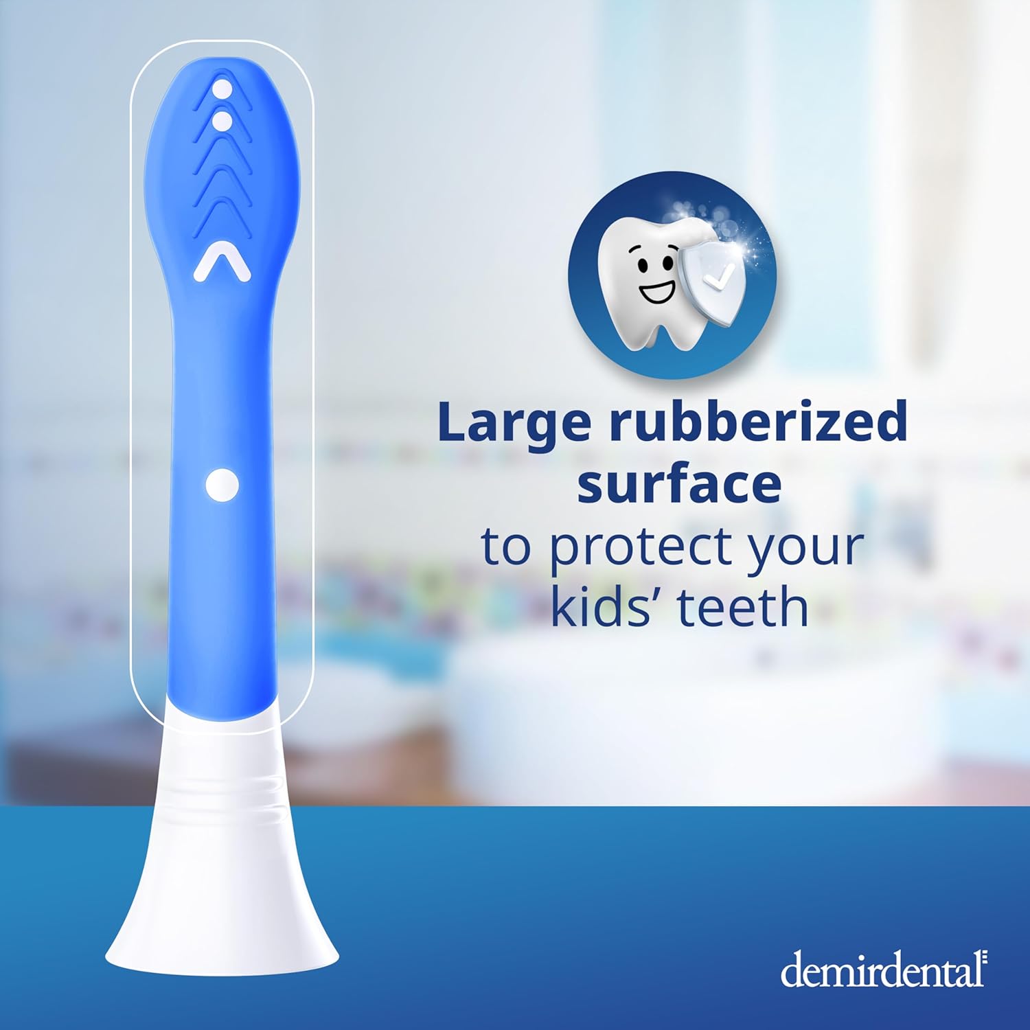 demirdental Kids Mini Toothbrush Heads Compatible with Philips Sonicare Compact Kids Toothbrush Heads - Replacement Heads Sensitive - Brush Heads from Ages 3 to 6 - Dark Blue - Replaces HX6038-8 Pack