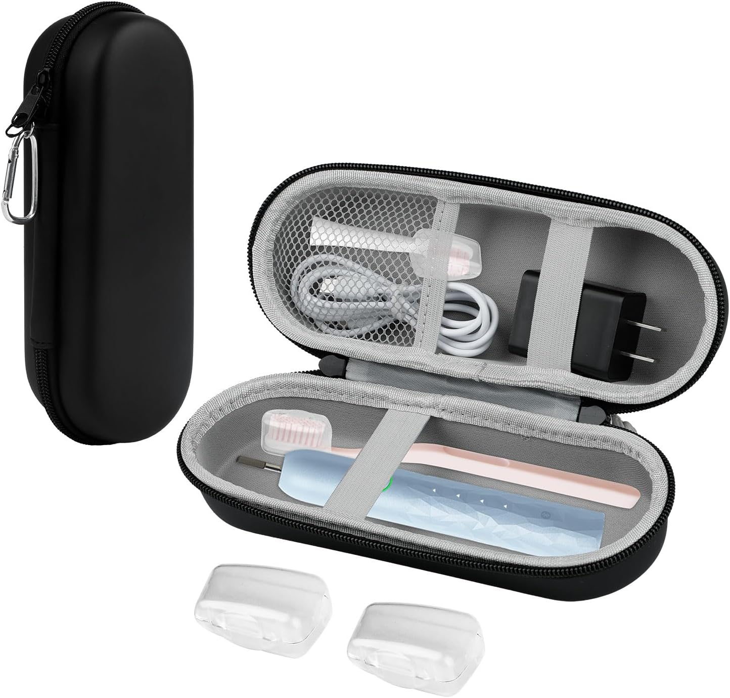 Toothbrush Travel Case for Oral B/Oral-B Pro 1000 1500 5000 7000 7500 6000 9600 for Phlips 4100 5100 Electric Toothbrush Carrying Bag,Portable Hard Protective Storage Bag with Mesh Pocket