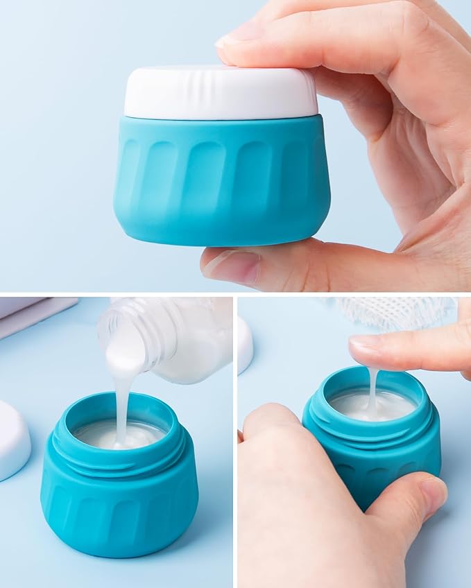 Travel Bottles for Toiletries, 10 Pack, TSA Approved, 3oz/90ml Silicone, Leak Proof, Wide Mouth, Reusable, Travel, Vacation, Plane Trip, Camp
