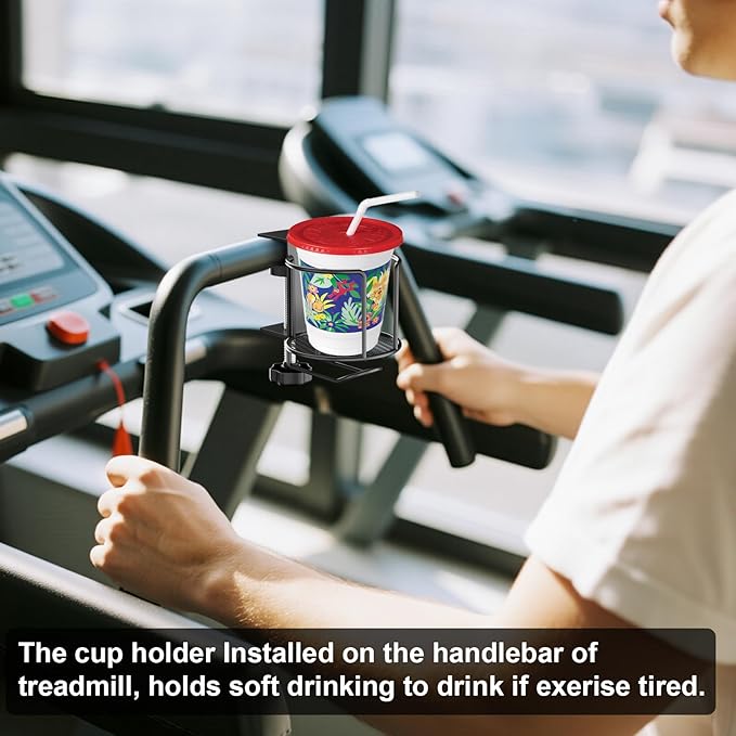 2-in-1 Desk Cup Holder,Anti-Spill Table Water Bottle Holder,Clamp On Table Stainless Steel Drinking Holder,Compatible with Universal Cups/Bottles/Mugs/Cans/Tumblers/Thermoses/Glass,1 Pack