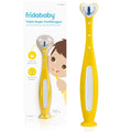 Frida Baby Triple-Angle Toothhugger Training Toddler Toothbrush | Toddler Toothbrush 2 Years and Up, Cleans All Sides at Once | Yellow
