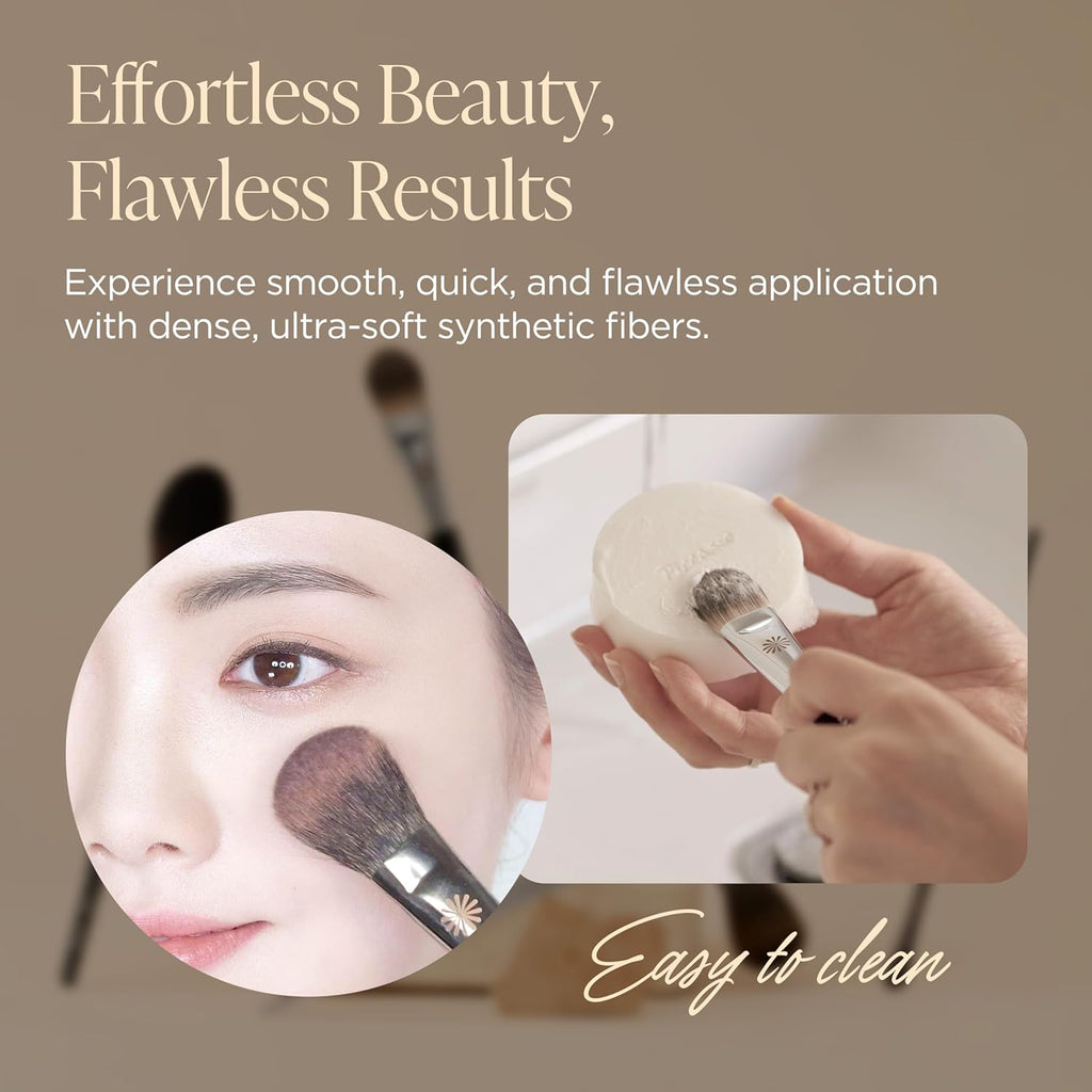 Piccasso 108 Blusher Brush – Soft Gray Squirrel Hair for Smooth and Natural Cheek Makeup, Fluffy Powder Applicator with Excellent Color Payoff, Small Face Brush for Daily Use, Professional Beauty