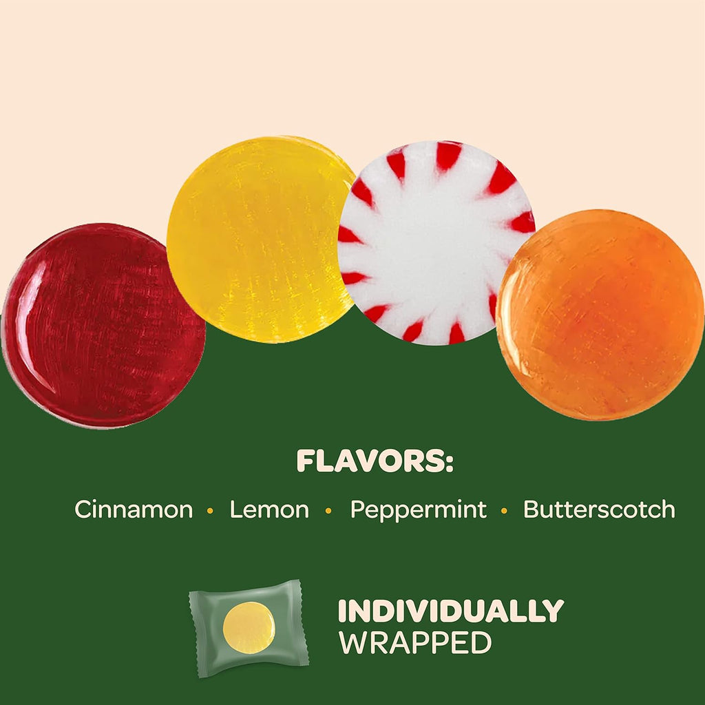 Sugar-Free Hard Candy Assortment - 1 Pound Pack (About 80 Count) - Lemon, Butterscotch, Peppermint, Cinnamon