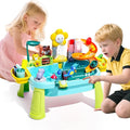 2026 Upgraded Toddler Sand Water Table Toy with Electric Water Pump, Kids Sand Water with Faucet/Play Food Accessories/Fishing Toy, Kitchen Play Sink Toys for Girl Boy Age 3+