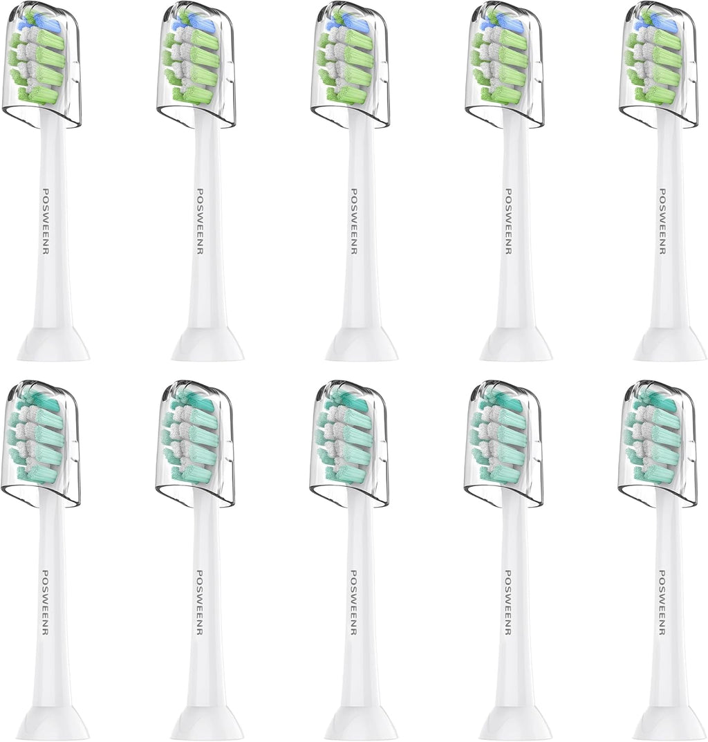 Replacement Toothbrush Heads Compatible with Philips Sonicare – Gentle & Effective Electric Tooth Brush Refill for Plaque Control, 10 Pack