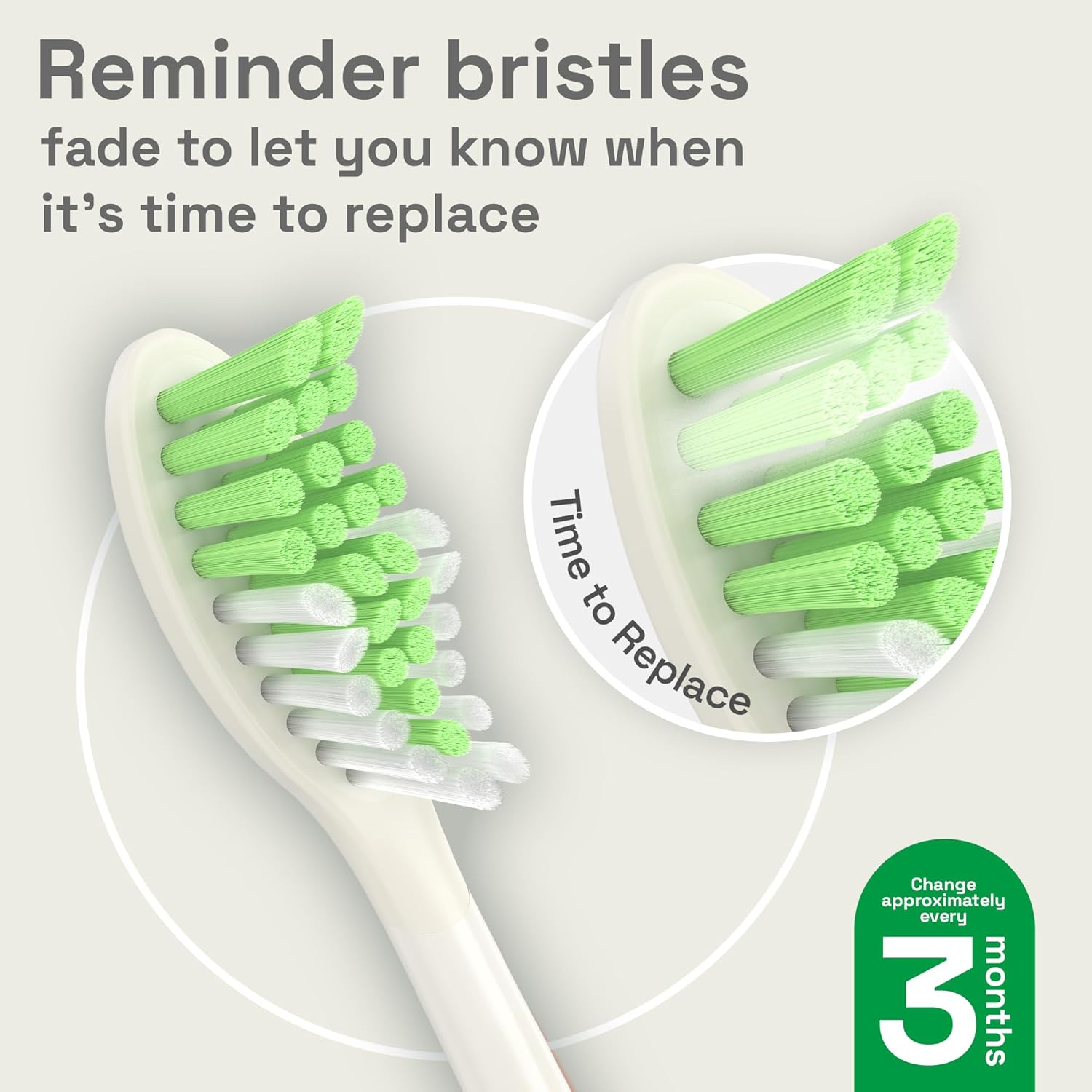 Brushmo Replacement Toothbrush Heads, Compatible with Philips One for Sonicare Electric Toothbrush Handles HY1022, 4 Standard Heads with Tongue Cleaner, Soft Dupont Bristles, BM124m, Snow White